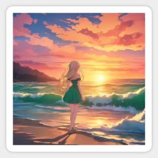 Adventure Sea Sunset Sticker